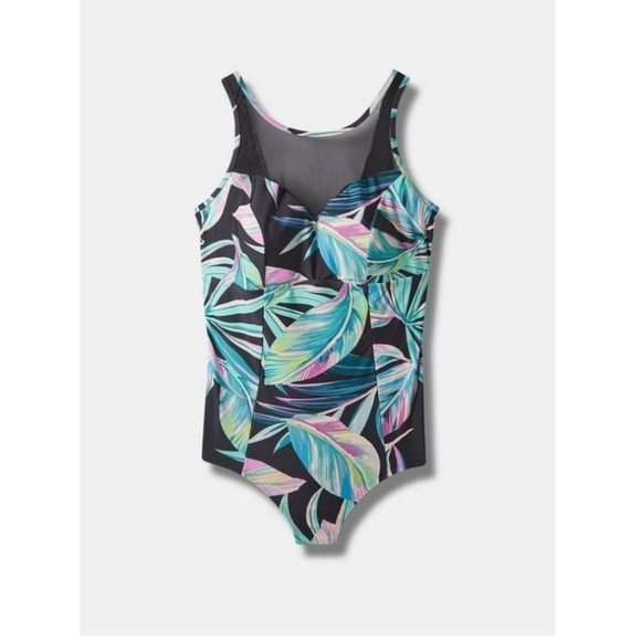 NWT TORRID Wireless Mesh High Neck One Piece Swimsuit - Picture 2 of 6